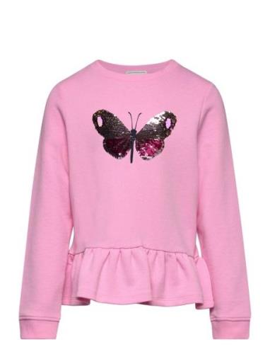 Sequins Volant Sweatshirt Tom Tailor Pink