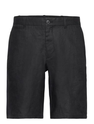 Slim Fit 100% Linen Bermuda Shorts Mango Black