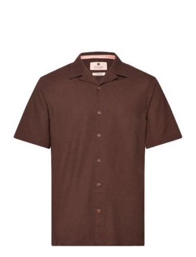 Akleo S/S Cot/Linen Shirt Anerkjendt Brown