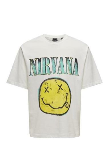 Onsnirvana Lic Rlx Ss Tee ONLY & SONS White