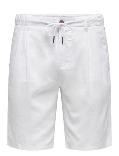 Onsleo Linen Mix 0048 Shorts ONLY & SONS White