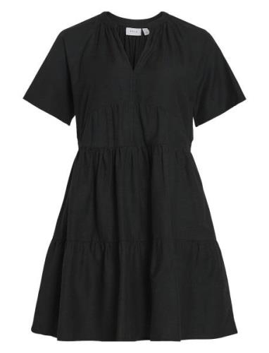 Viprisilla S/S V-Neck Short Dress Vila Black