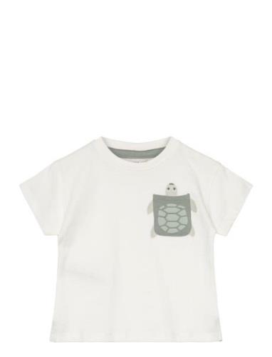 Chest-Pocket Printed T-Shirt Mango White