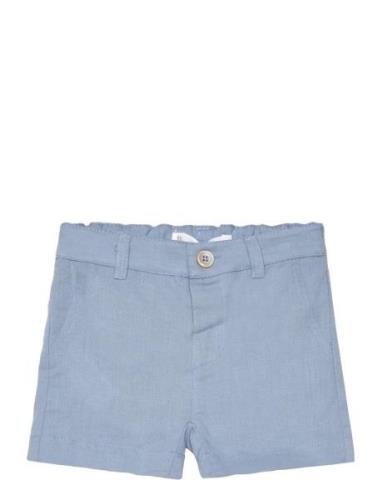 Linen-Blend Bermuda Shorts Mango Blue
