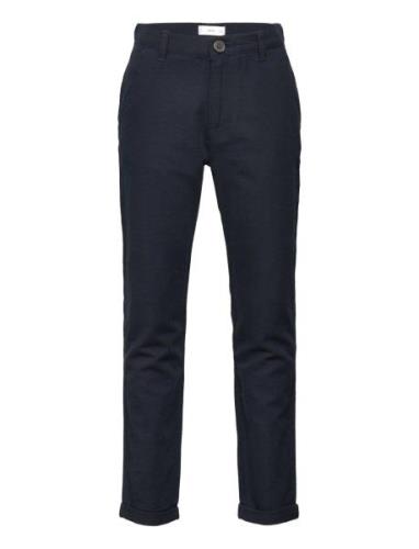 Linen Chino Trousers Mango Navy