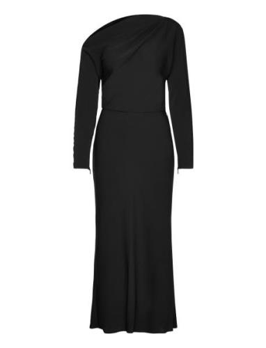 Asymmetrical Dress With Slit Mango Black