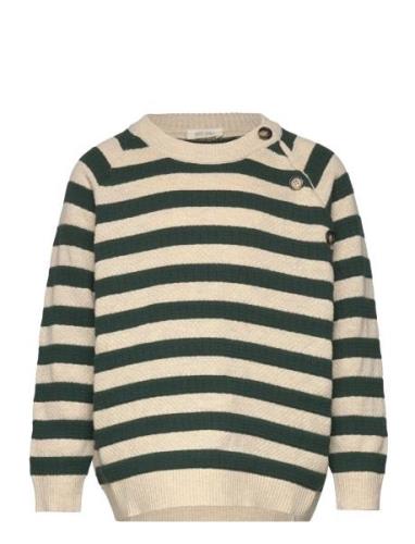 O-Neck Knit Light Sweater Petit Piao Green