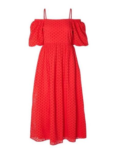 Slfanelli 3/4 On Off Ankle Dress B Selected Femme Red