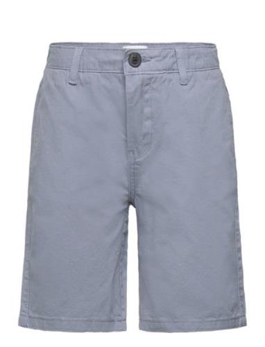 Slim-Fit Chino Cotton Bermuda Shorts Mango Blue