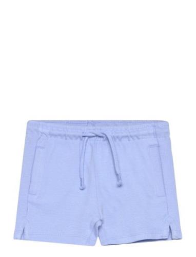 Cotton Shorts With Elastic Waist Mango Blue