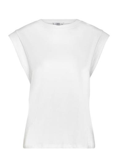 Rounded Neck Cotton T-Shirt Mango White