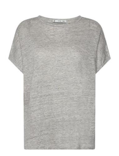 100% Linen T-Shirt Mango Grey