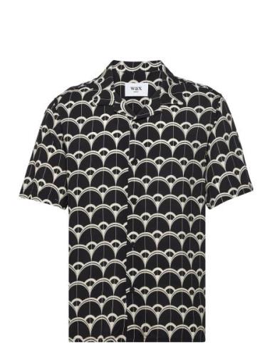 Didcot Ss Shirt Curve Geo Midnight Wax London Black