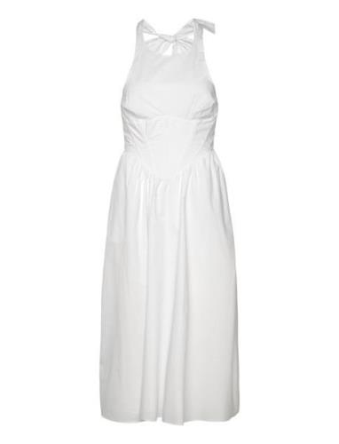 Kylen Poplin Midi Dress Bardot White