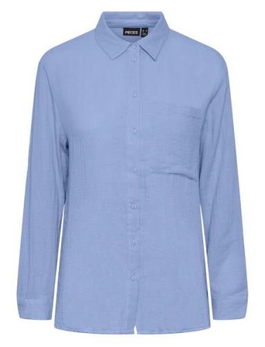 Pcmastina Ls Relaxed Shirt Pieces Blue