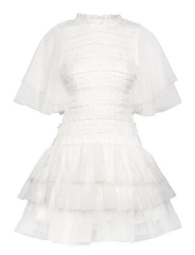 Minnie Short Sleeve Lace Mini Dress Malina White