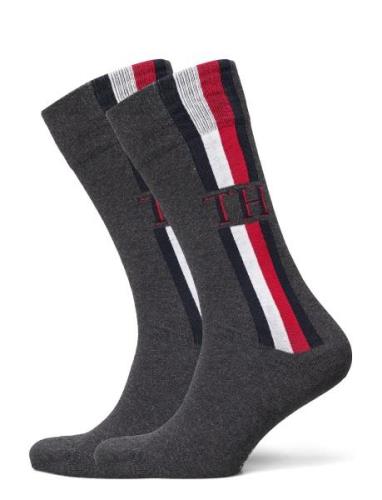 Th Men Sock 2P Iconic Stripe Tommy Hilfiger Grey
