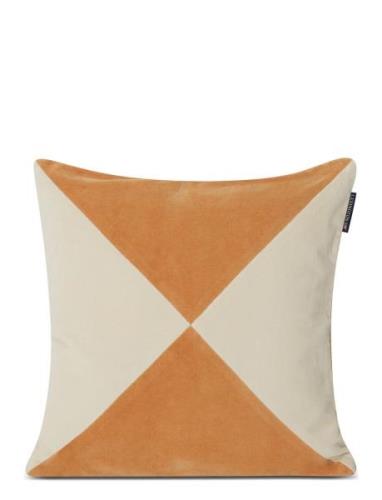 Patched Organic Cotton Velvet Pillow Cover Lexington Home Orange