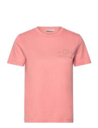 Reg Tonal Shield Ss T-Shirt GANT Pink