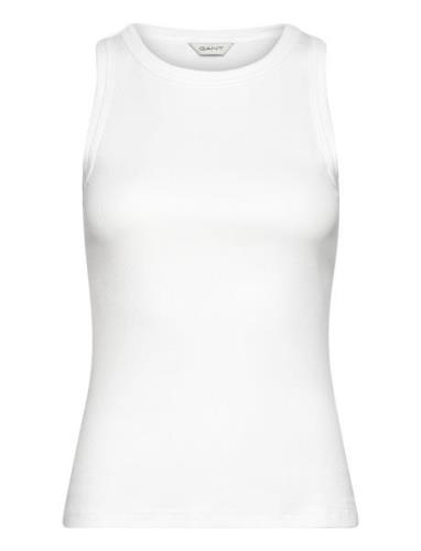 High Neck Rib Tank Top GANT White