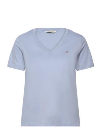 Reg Shield Ss V-Neck T-Shirt GANT Blue
