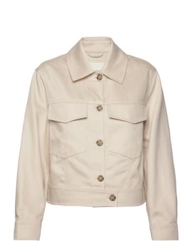 Cropped Linen Blend Jacket GANT Cream