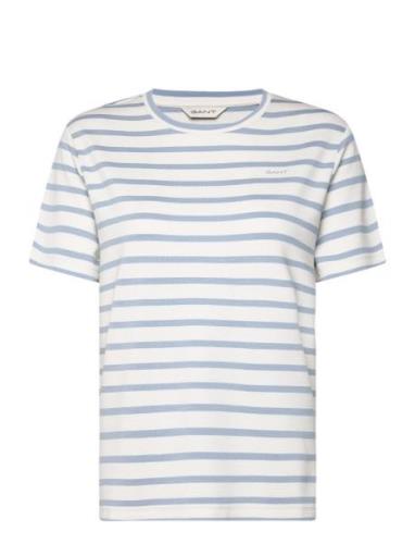 Striped Ss T-Shirt GANT Blue