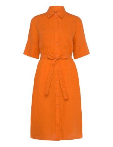 Rel Linen Ss Shirt Dress GANT Orange