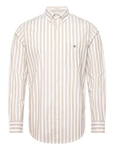 Reg Wide Poplin Stripe Shirt GANT Beige
