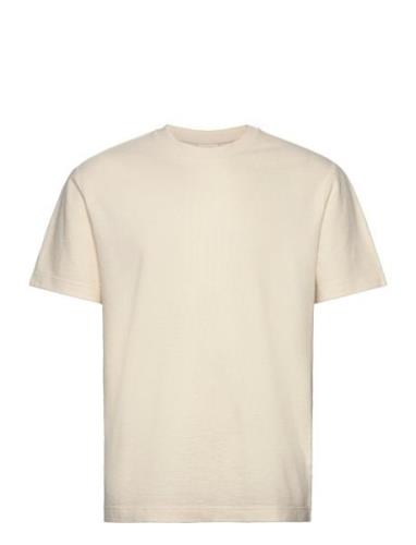 Textured Ss T-Shirt GANT Cream