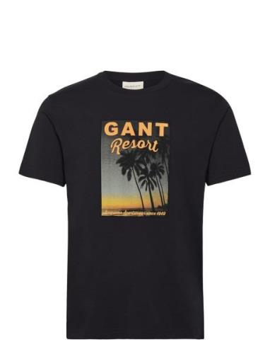 Washed Graphic Ss T-Shirt GANT Black
