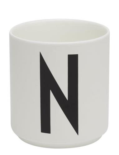 Porcelain Cup A-Z, Æ, Ø Design Letters White