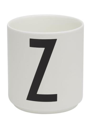 Porcelain Cup A-Z, Æ, Ø Design Letters White