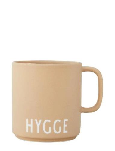 Vip Favourite Cup With Handle Design Letters Beige