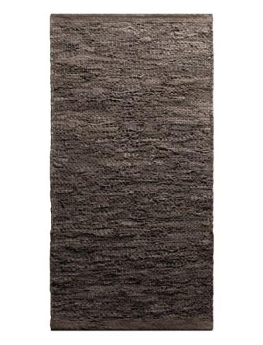 Leather RUG SOLID Brown