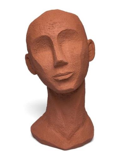 Statue Face Art Large Present Time Brown