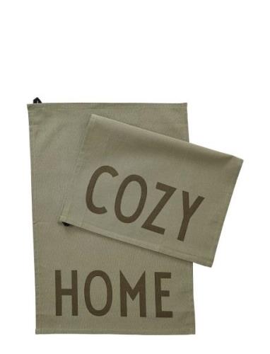 Favourite Tea Towel Design Letters Khaki