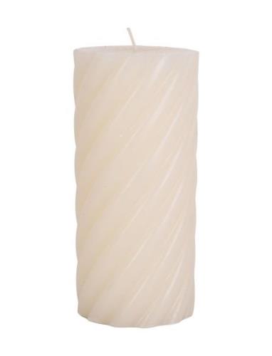 Pillar Candle Swirl 77H Present Time Cream