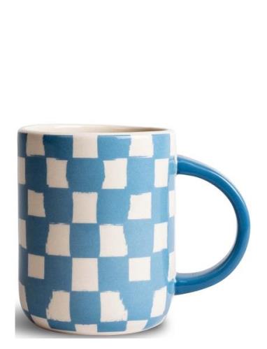 Mug Liz Check Blue/White Byon Patterned