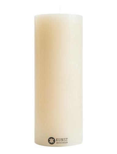 Coloured Handcrafted Pillar Candle, 7 Cm X 18 Cm Kunstindustrien White