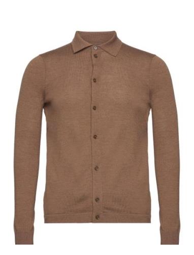 Merino Knitted Shirt Morris Brown