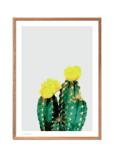 Opuntia Cactus Poster & Frame Patterned