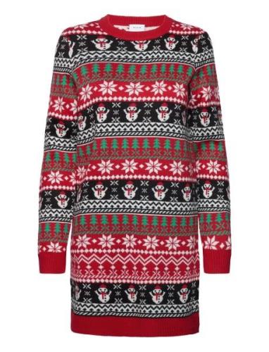 Viholy L/S Christmas Knit Dress/Ka Vila Red