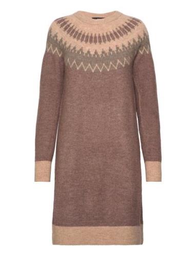 Vmsim Ls Nordic Dress Ga Rep Lcs Vero Moda Brown