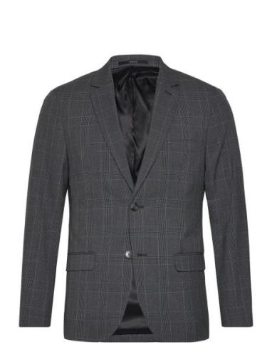 Super Slim-Fit Check Suit Jacket Mango Grey