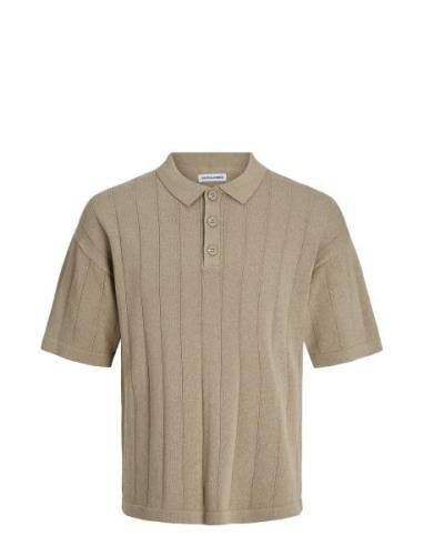 Jjmarco Knit Ss Polo Jack & J S Beige