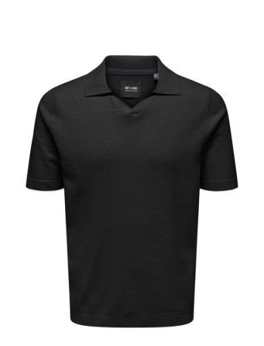 Onsdal Life Reg Ss 14 Resort Polo Knit ONLY & SONS Black