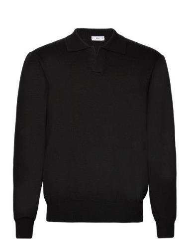 Polo Collar Wool Sweater Mango Black