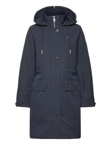 Essential Cotton Blend Parka Tommy Hilfiger Blue