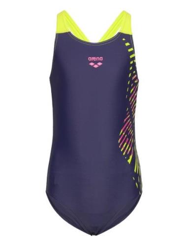 Girl's Arena Vortex Swimsuit V Back Black-Turquois Arena Navy